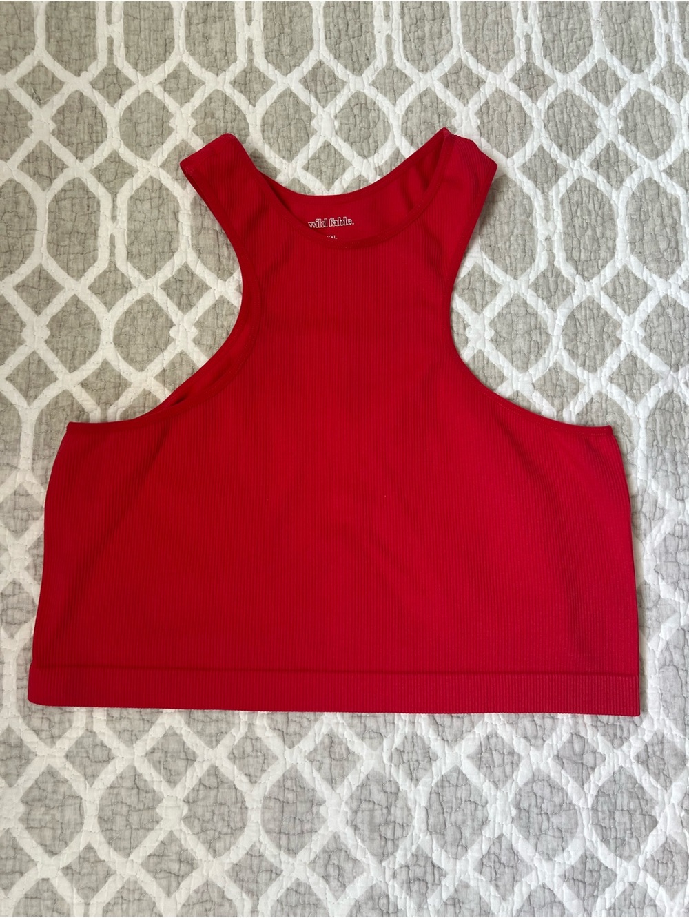 wild fable Red Ribbed Racerback Crop Top